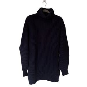 Acne Navy Isa Tunic Turtleneck Sweater size Large, GUC